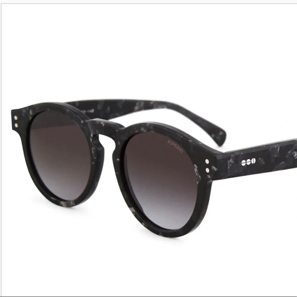 KOMONO Sunglasses Clement Black Marble NEW NWT Round
